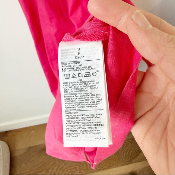 Gap Linen Blend Square Neck Midi Dress Sz S - Picture 6 of 7